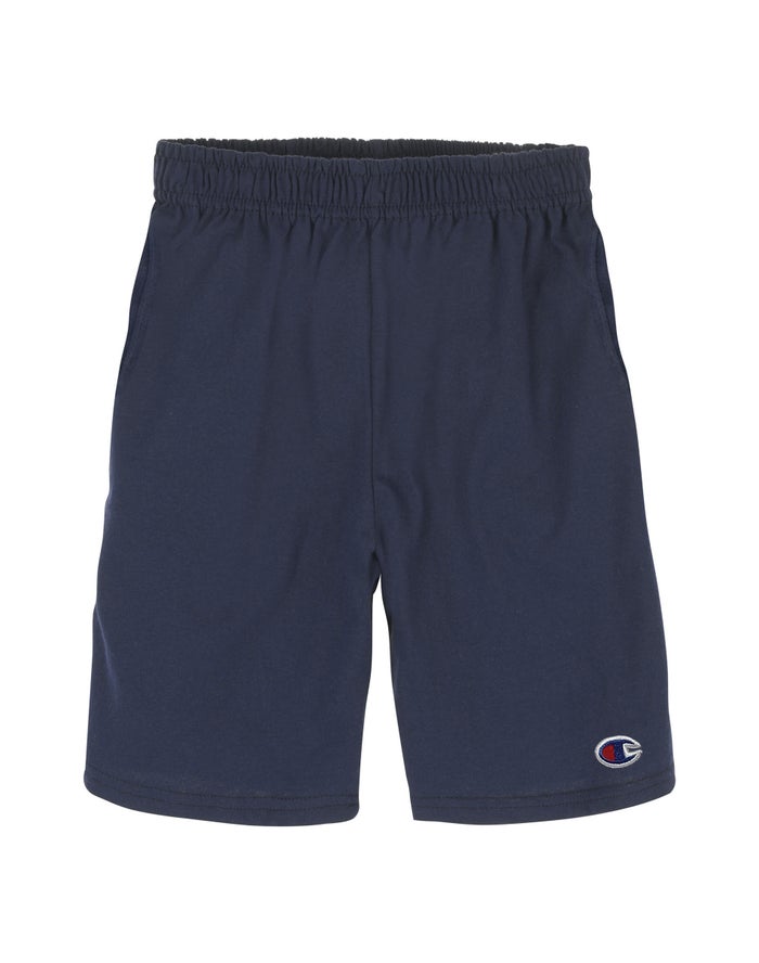 Champion Boys Shorts NZ - Everyday Cotton With Pockets Navy ( 9740-JBTEV )